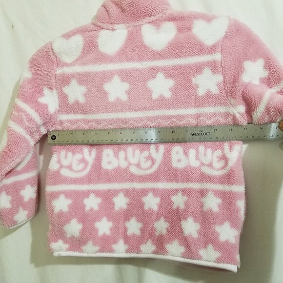 Character Girls Quarter-Zip Sherpa Pullover – Bluey – Pink – Size XS (4/5) – NEW - Picture 4 of 14